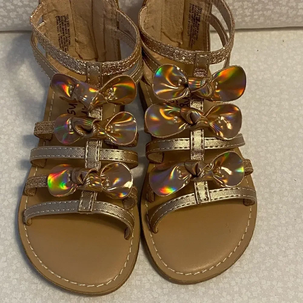 Jumping Beans Girls Enchanted Bow Gladiator Sandals - Rose Gold